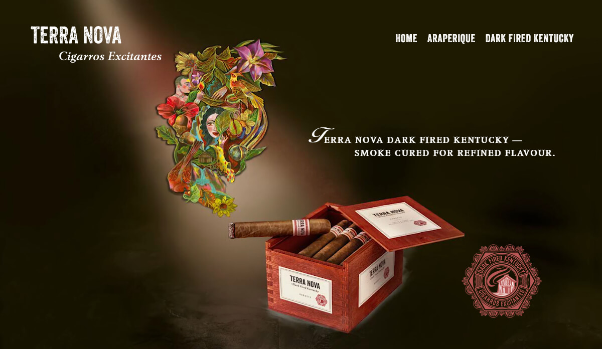 dark fired kentucky tobacco curing woods TERRA NOVA Dark Fired Kentucky cigars